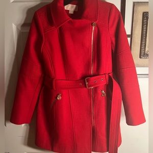 Michael Kors Asymmetrical Belted Walker Coat